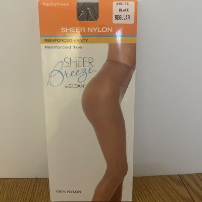 Pantyhose Gildan Black Size Regular Gildan Sheer Nylon Reinforced Panty / Toe